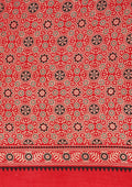 Red Ajrakh Print Modal Saree - Taashi