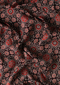 Wine Ajrakh Print Modal Saree - Taashi