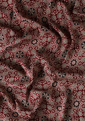 Maroon Ajrakh Print Modal Saree - Taashi
