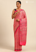 Fuchsia Pink Ajrakh Print Modal Saree - Taashi