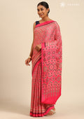 Fuchsia Pink Ajrakh Print Modal Saree - Taashi