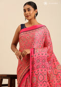 Fuchsia Pink Ajrakh Print Modal Saree - Taashi