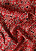 Red Ajrakh Print Modal Saree - Taashi
