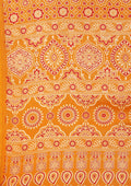 Mustard Ajrakh Print Modal Saree - Taashi