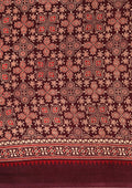 Maroon Ajrakh Print Modal Saree - Taashi