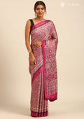 Magenta Ajrakh Print Modal Saree - Taashi