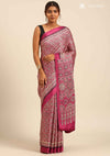 Purple Modal Silk Ajrakh Printed Saree