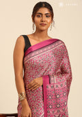 Magenta Ajrakh Print Modal Saree - Taashi