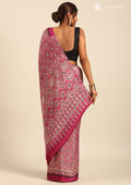 Magenta Ajrakh Print Modal Saree - Taashi