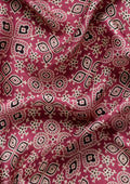 Magenta Ajrakh Print Modal Saree - Taashi