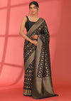 Black Banarasi Satin Weave Saree