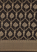 detail image of Taashi's The Midnight Archive Saree - VSTBSW03 | a premium black satin banarasi saree with gold zari brocade on body and dense zari jaal border and pallu showing border and body details