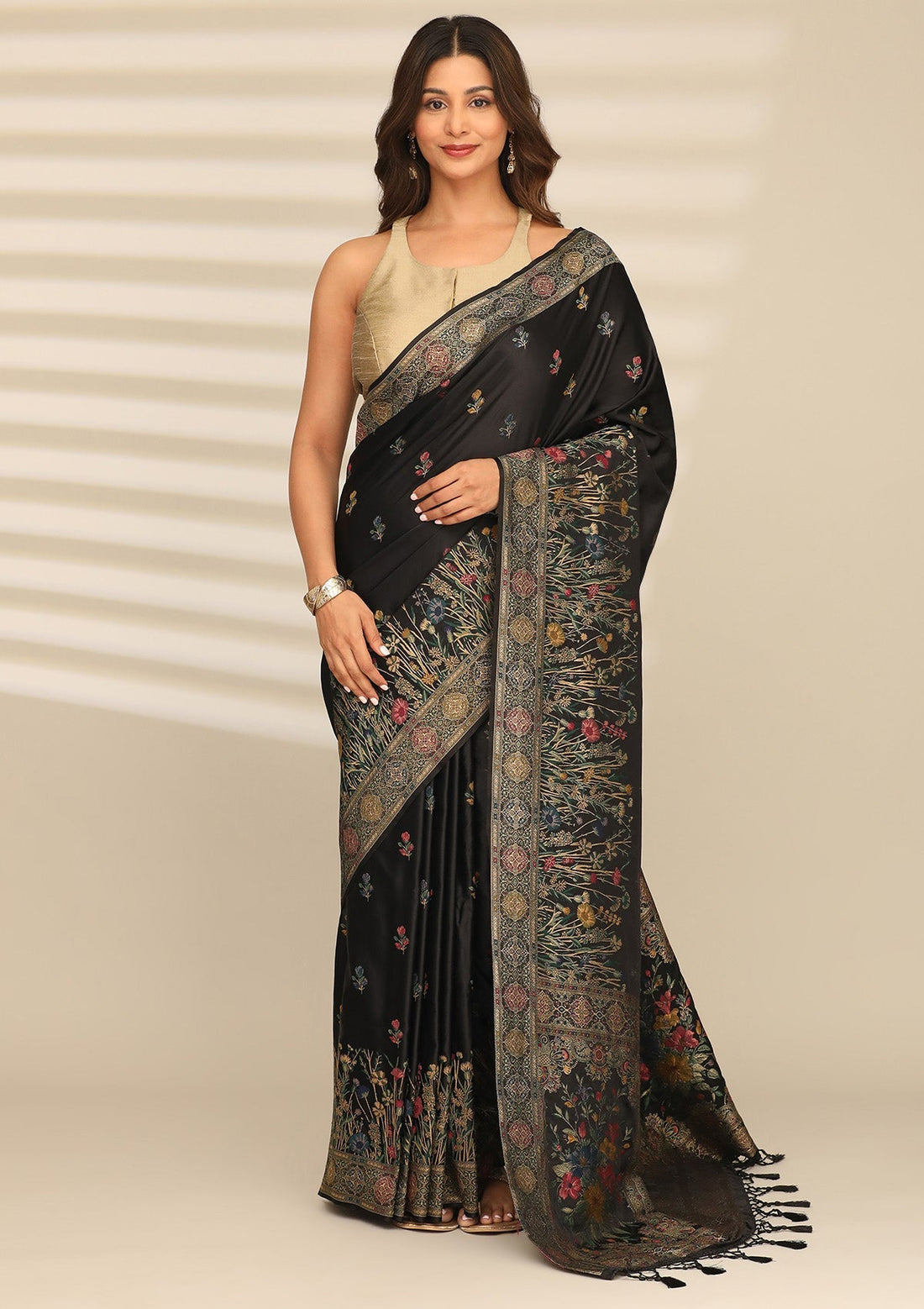 Black Banarasi Silk Weave Saree