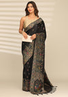 Turquoise Blue Crepe Shibori Tie & Dye Saree