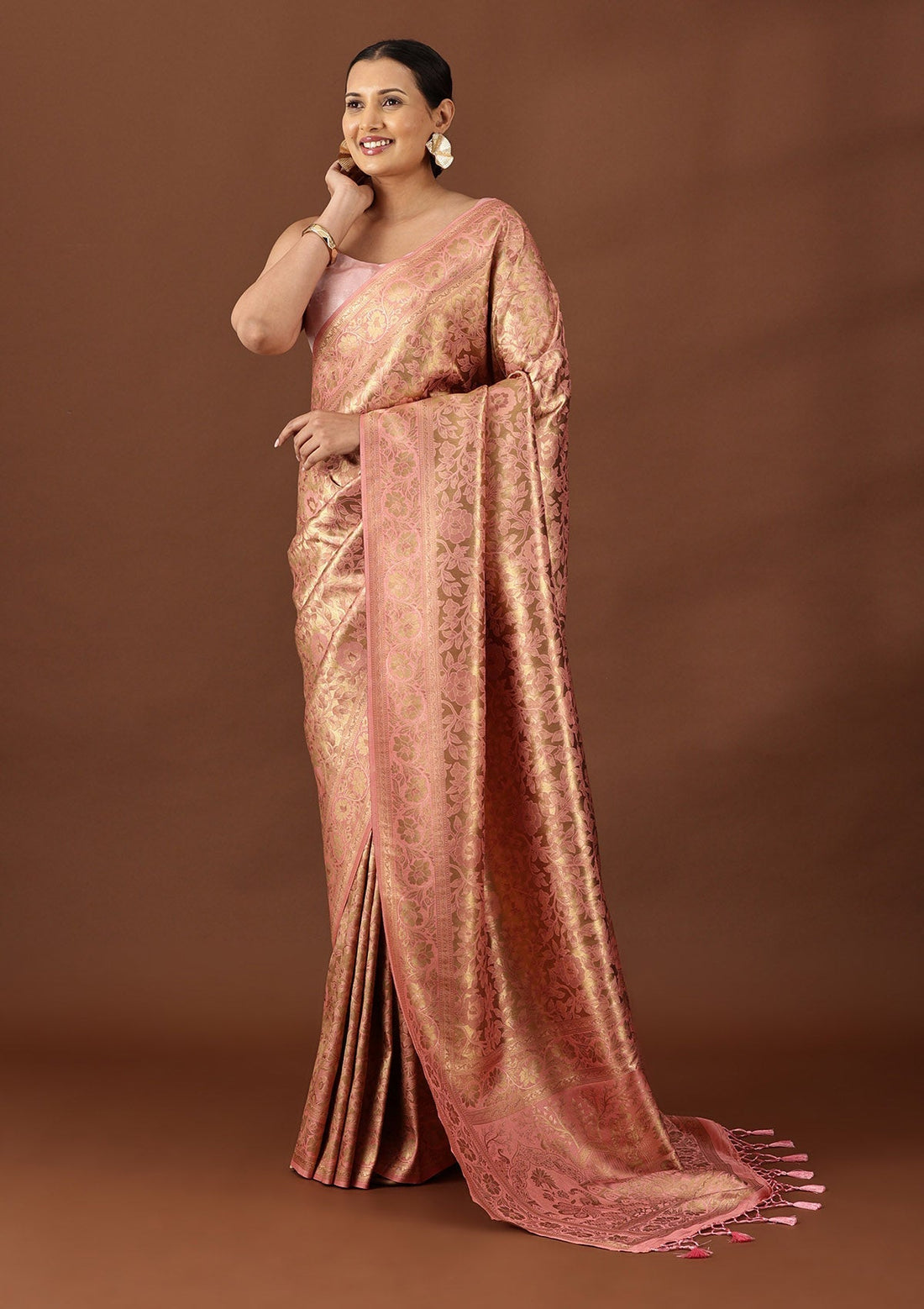 Pink Banarasi Silk Weave Saree