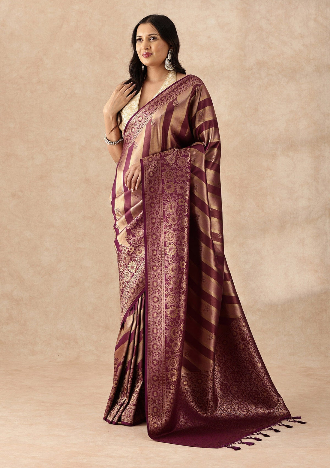 Purple Banarasi Silk Weave Saree