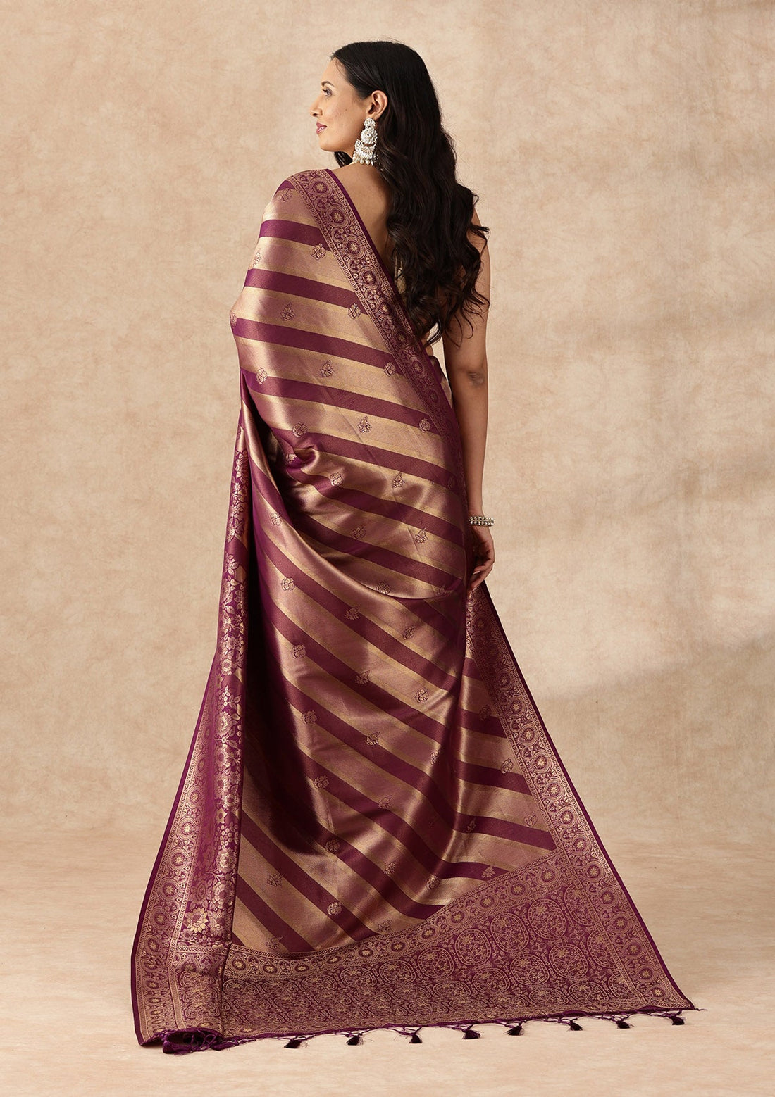 Purple Banarasi Silk Weave Saree