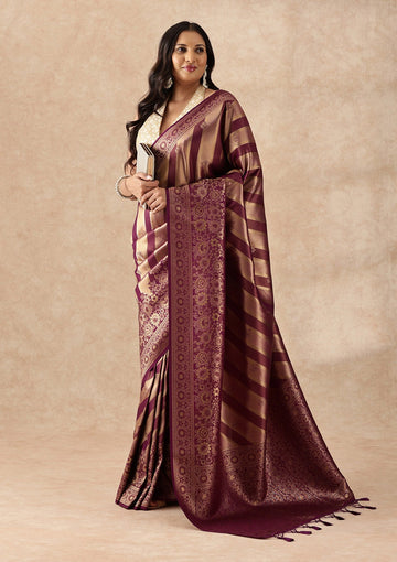 Purple Banarasi Silk Weave Saree