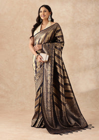 Navy Blue Banarasi Silk Weave Saree