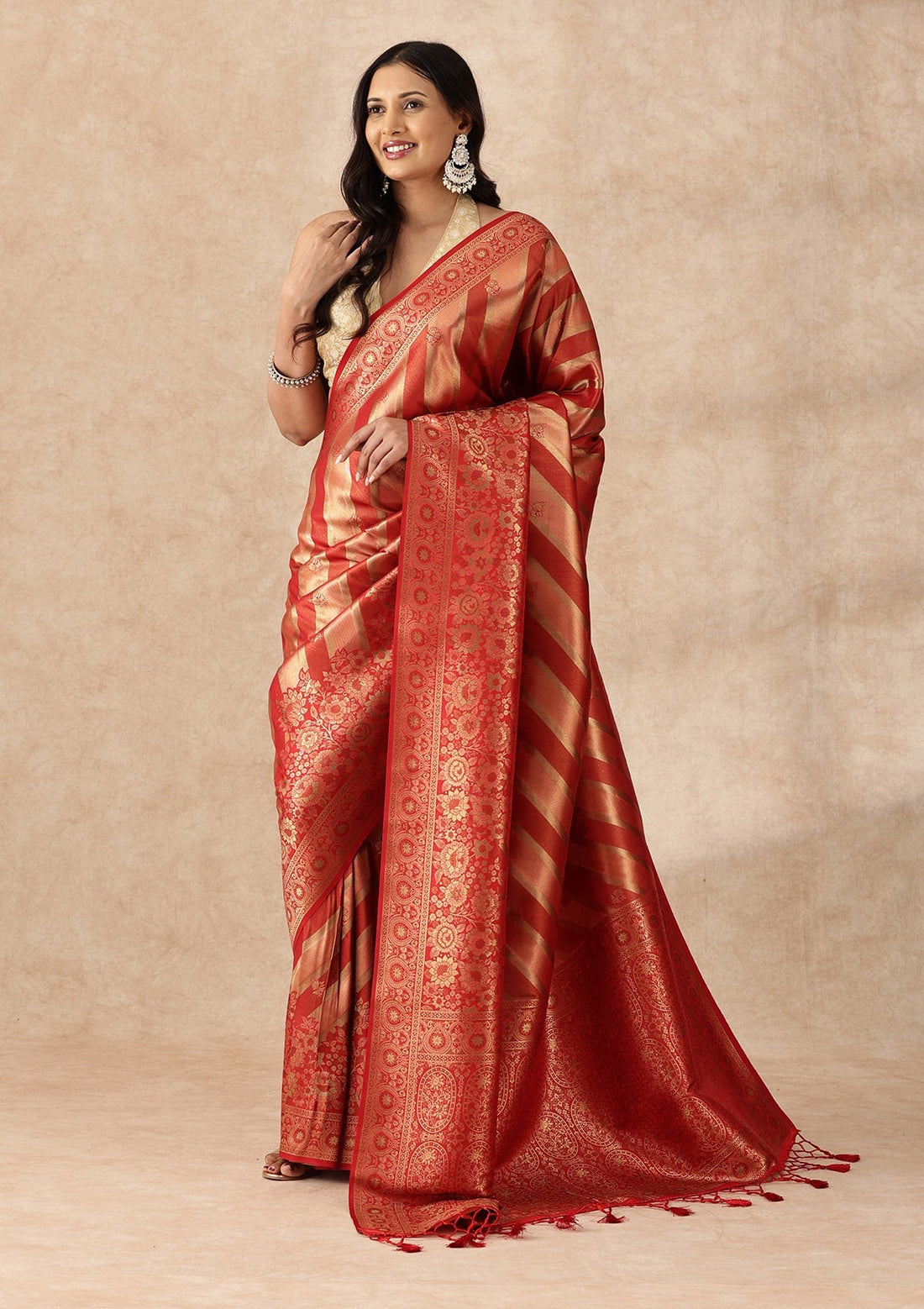Red Banarasi Silk Weave Saree