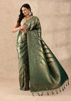 Emerald Green Banarasi Silk Weave Saree
