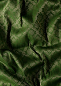 Green Brocade Jaal Pattern Crepe Saree - Taashi