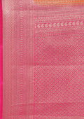 Orange Brocade Jaal Pattern Crepe Saree - Taashi