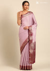 Lilac Banarasi Crepe Saree