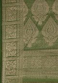 Green Brocade Crepe Saree - Taashi