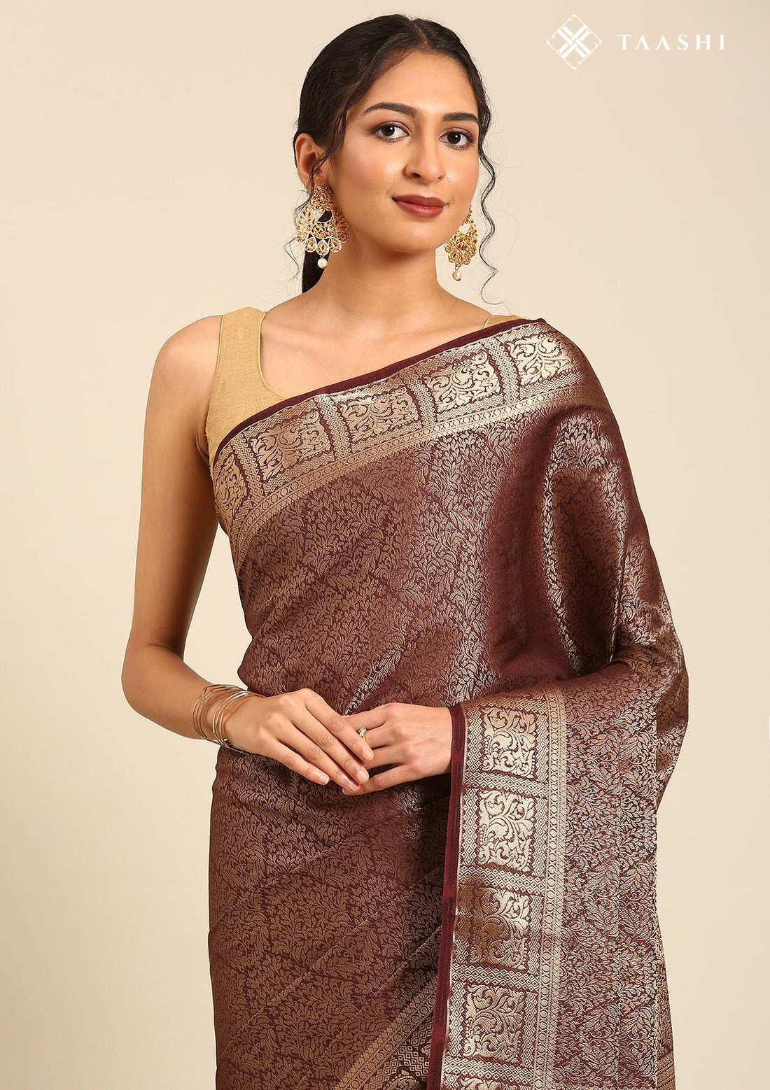 Maroon Banarasi Silk Weave Saree