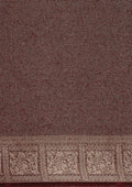 Chocolate Brown Brocade Crepe Saree - Taashi