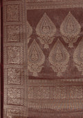 Chocolate Brown Brocade Crepe Saree - Taashi