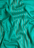 Green And Navy Blue Woven Stripes 2D Dyed Crepe Saree - Taashi