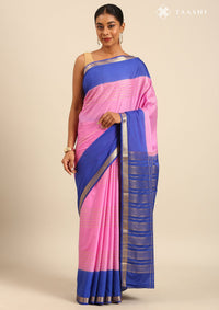 Pink Semi Mysore Crepe Saree