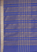 Pink And  Blue Woven Stripes 2D Dyed Crepe Saree - Taashi