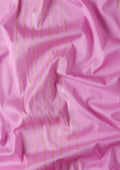 Pink And  Blue Woven Stripes 2D Dyed Crepe Saree - Taashi