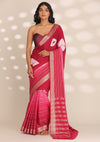 Purple Crepe Shibori Tie & Dye Saree