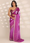 Magenta Crepe Shibori Tie & Dye Saree