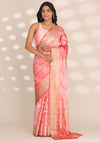 Dusty Pink Crepe Shibori Tie & Dye Saree