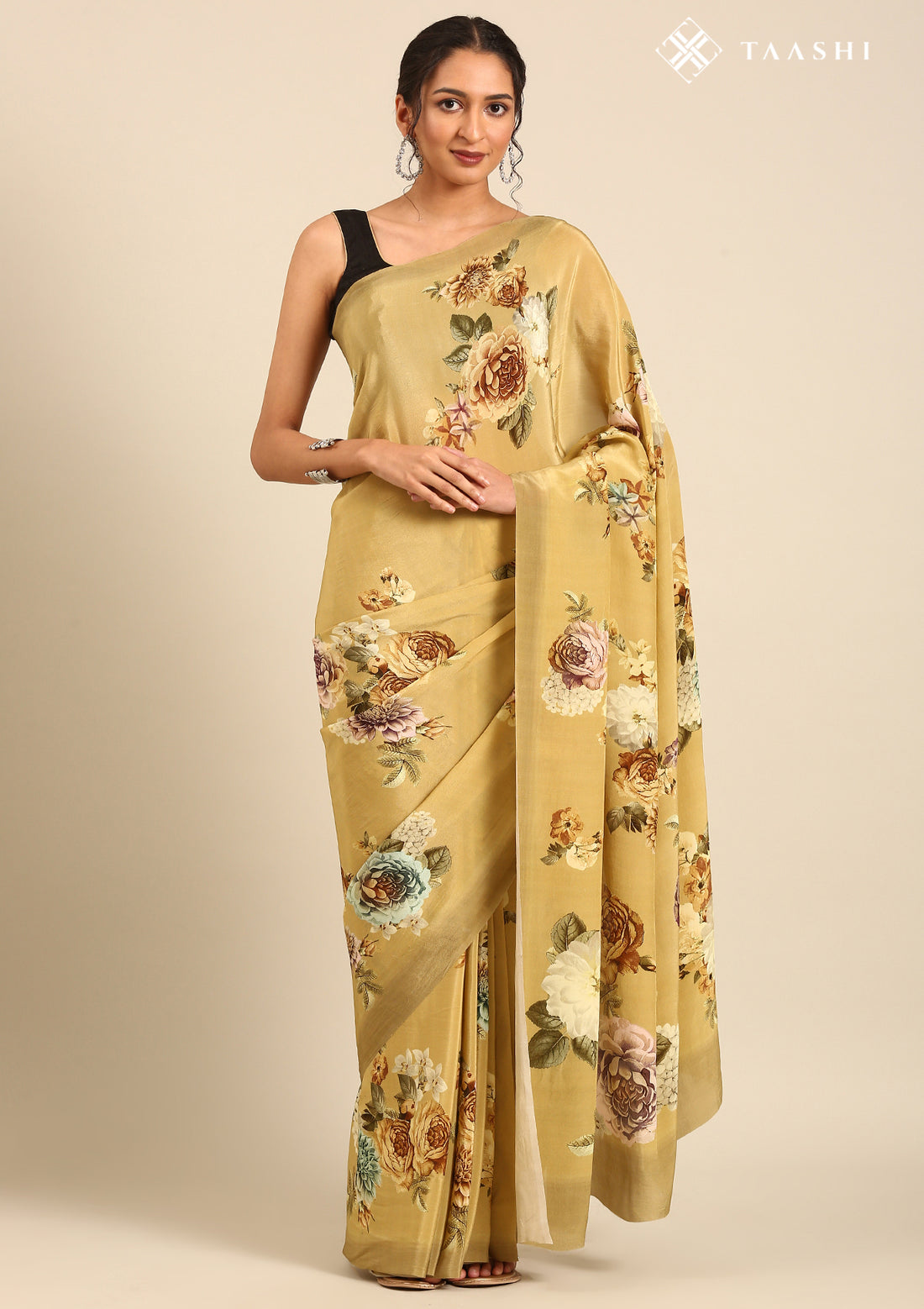 Heena Color Floral Printed Crepe Saree