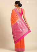 Orange Zari Woven Georgette Saree - Taashi
