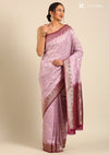 Lilac Banarasi Georgette Saree