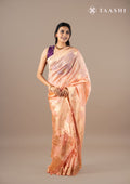 Peach Zari Woven Organza Saree - Taashi