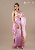Lavender Zari Woven Organza Saree - Taashi