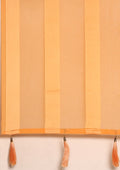 Pastel Orange Ombre Metallic Zari Striped Chiffon Saree - Taashi