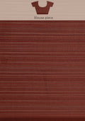Brown Ombre Metallic Zari Striped Chiffon Saree - Taashi