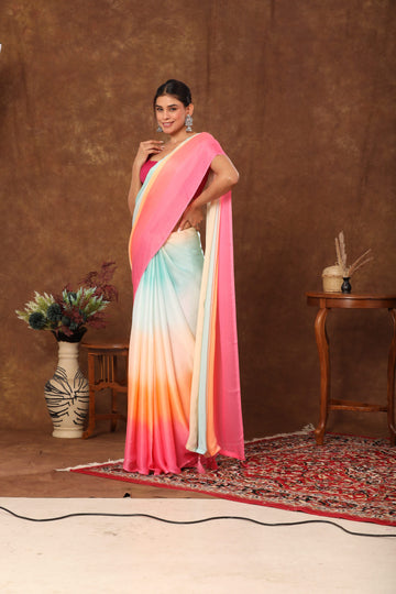 Multicolour Contemporary Woven Crepe Saree