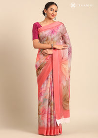 Coral Georgette Contemporary Printed Saree