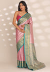 Lilac Silk Korvai Tissue Kanjivaram Weave Saree