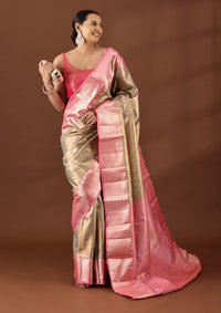 Pastel Green Silk Korvai Tissue Kanjivaram Weave Saree